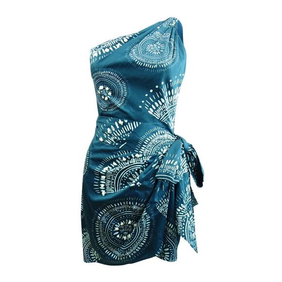 Andres Otalora Women´s Selvatika Printed One Shoulder Mini Dress (8, Navy),All Products : American Fashion Style Bags On Sale